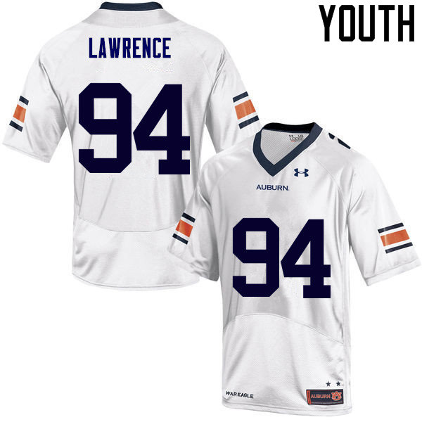 Youth Auburn Tigers #94 Devaroe Lawrence White College Stitched Football Jersey